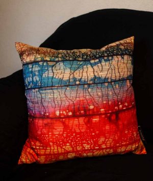 arty pillow with colorful mikrolux structures